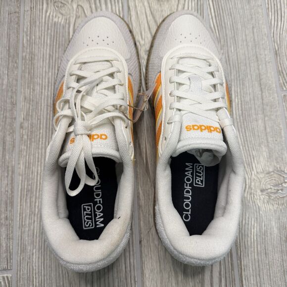 Adidas Breaknet Sleek Tennis Shoes Women’s 8 White Orange IH7753 New - Picture 7 of 9